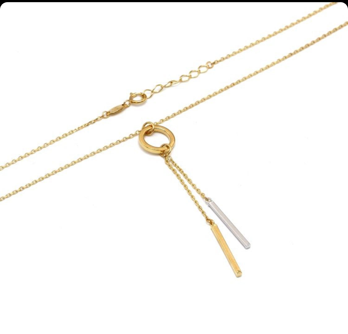 Gold Drop Bar Necklace