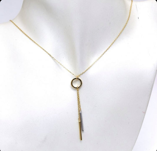 Gold Drop Bar Necklace
