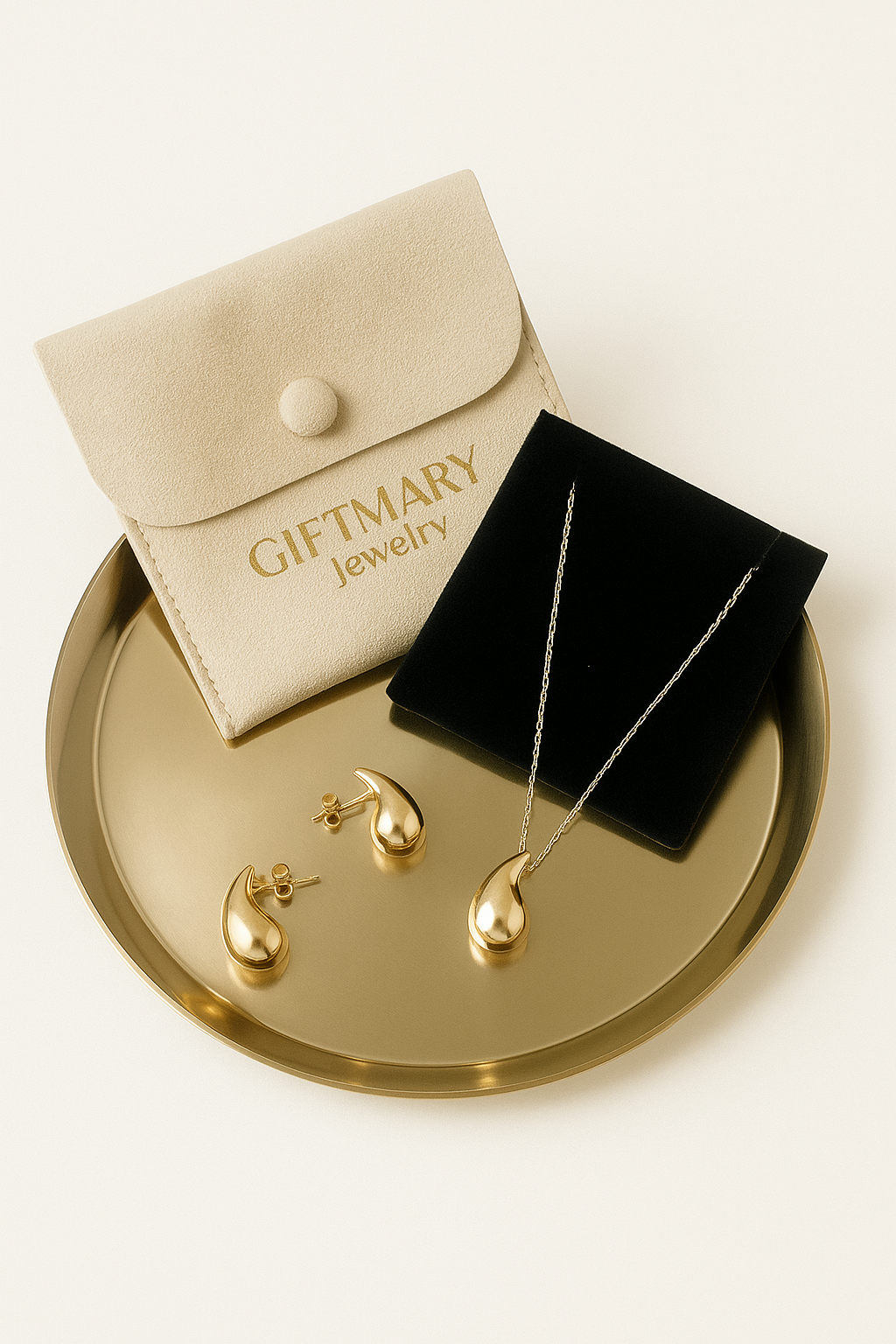 Gold Tear Drop Set